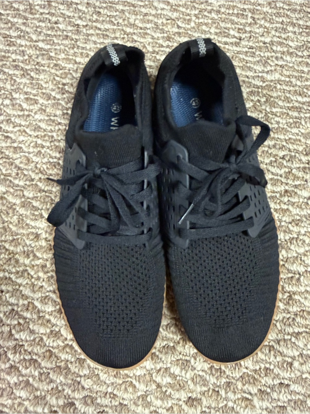 WHITIN Black Knit Lace-Up Athletic Sneakers